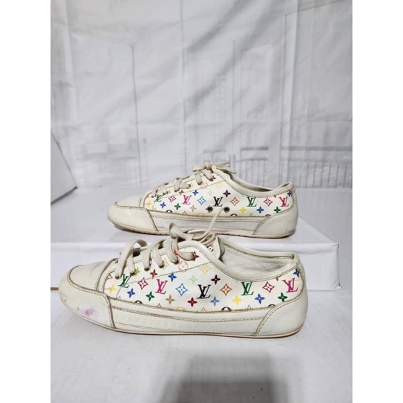 Authentic Louis Vuitton 2008 Multicolored Monogram Pattern Sneakers Size 38.5 - Picture 4 of 15